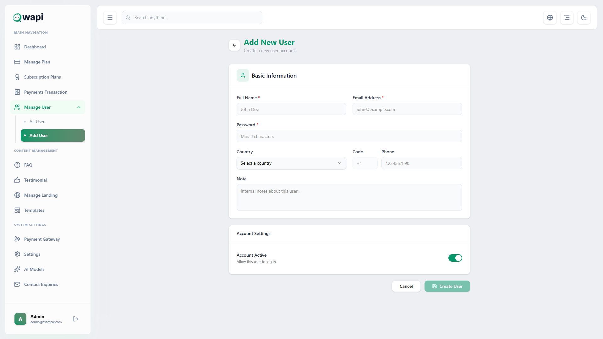Role Management Dashboard